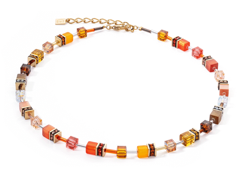 Coeur de Lion GeoCUBE® Iconic Necklace Sunset Gold 2838/10-0211