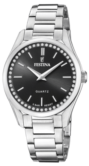 FESTINA WOMEN'S BLACK MADEMOISELLE STAINLESS STEEL WATCH BRACELET 20583/4