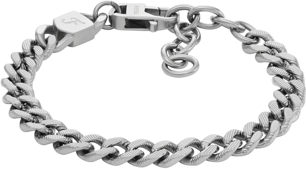 Fossil Harlow Linear Texture Chain Stainless Steel Bracelet JF04697040