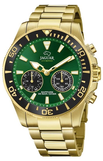 JAGUAR MEN'S GREEN CONNECTED STAINLESS STEEL J899/1