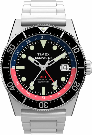 TIMEX Deepwater Reef 200 GMT 41mm Stainless Steel Bracelet Watch TW2W95300