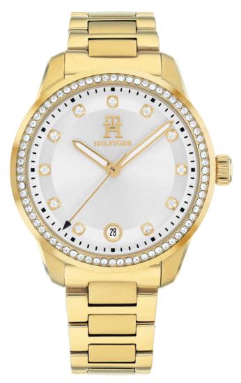 Tommy Hilfiger Gold-Plated Crystal-Embellished Watch 1782758